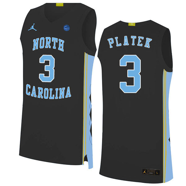 2020 Men #3 Andrew Platek North Carolina Tar Heels College Basketball Jerseys Sale-Black
